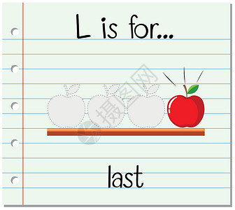 Las抽认卡字母 L 代表 las工作水果绘画刻字字体艺术拼写幼儿园食物夹子设计图片