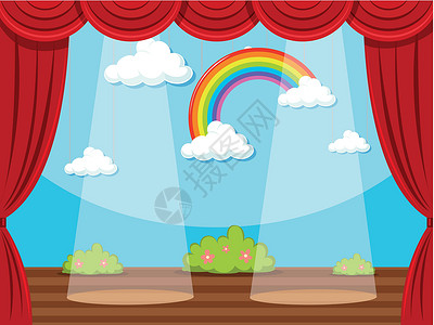 背景彩虹舞台背景图片