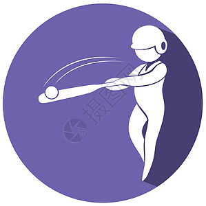 圆形徽章上的棒球图标背景图片