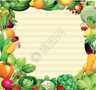 框架设计与蔬菜和水果背景图片