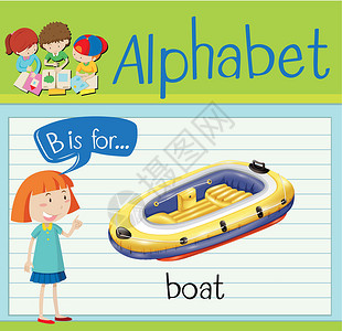 抽认卡字母 B 代表蟒蛇学习艺术活动孩子们插图学校橡皮艇海报车辆工作设计图片