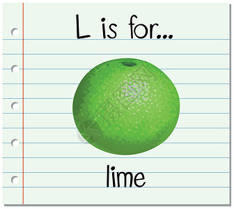 320lim抽认卡字母 L 代表 lim大号写作食物阅读绘画教育艺术卡片蔬菜闪光设计图片