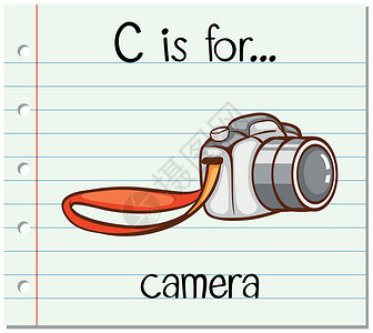 抽像摄影抽认卡字母 C 是给相机的设计图片