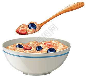 粥早餐弓形浆果燕麦片设计图片