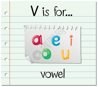 拼音卡抽认卡字母 V 是誓言绘画电子插图拼音字体卡片艺术语言幼儿园语音插画