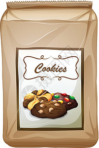 一袋饼干饼干袋包装设计插画