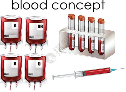 血液剪贴画白色背景上的血液概念插画