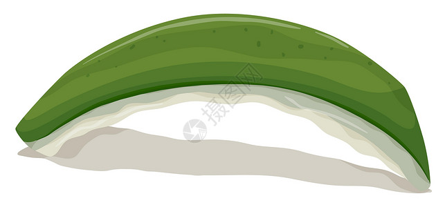 白色背景上腐烂的寿司卷背景图片
