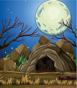 莫高窟石窟月光下的石窟设计图片
