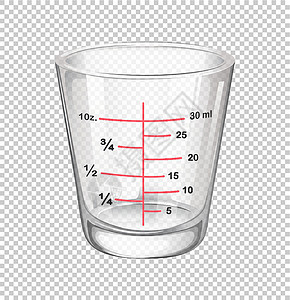 玻璃量杯带刻度的量杯插画