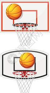 篮球网有球和 ne 的篮球设备设计图片