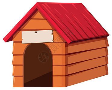 屋顶的家由 woo 制成的狗屋住宿艺术房子剪裁小屋木头工艺盒子狗窝夹子插画
