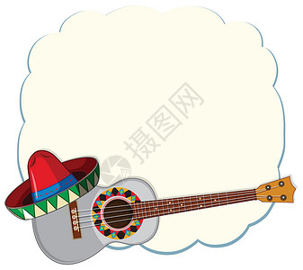 墨西哥风格古典吉他模板音乐艺术国家夹子绘画插图派对颅骨嘉年华柠檬背景图片