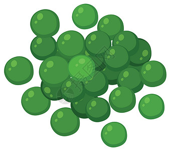 白色背景的绿豆珠子剪裁绿色营养绘画食物蔬菜小路艺术圆形背景图片