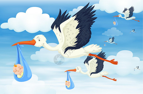 鸟儿的新生sk 中有许多带着新生婴儿的鸟插画