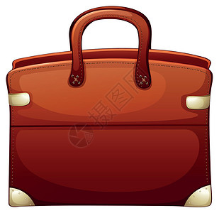 新款潮包白色背景上的棕色公文包解雇夹子剪裁包装手提包绘画旅行皮革插图艺术设计图片