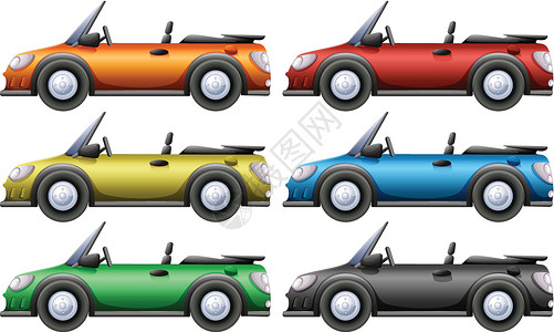 顺风夹子车六种颜色的敞篷车设计图片