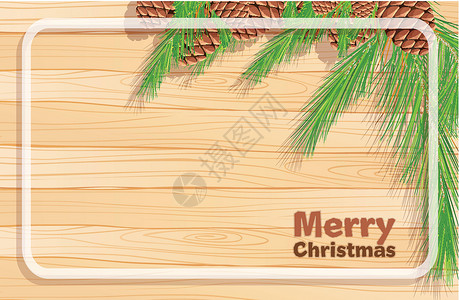 圣诞节带有松松饼的边框模板背景图片