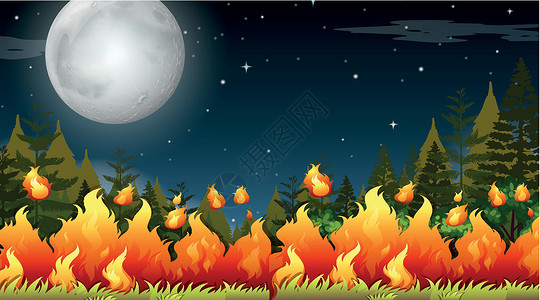 自然环境场景景观野火火焰风景烧伤艺术季节燃烧绘画天空卡通片背景图片