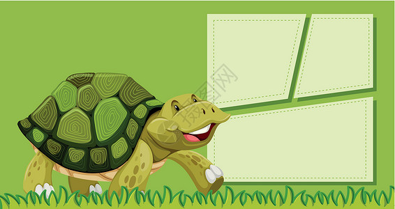 空白的乌龟不笔记艺术动物框架标签文档横幅绘画夹子插图背景图片
