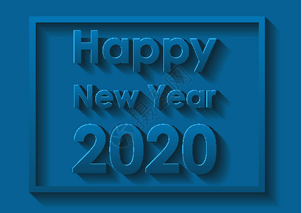 蓝色的新年快乐卡设计背景图片