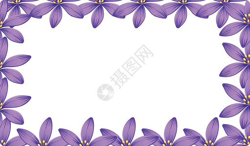 一个紫色的花框背景图片
