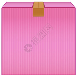 盒子与胶带白色背景上带棕色胶带的粉色盒子插画