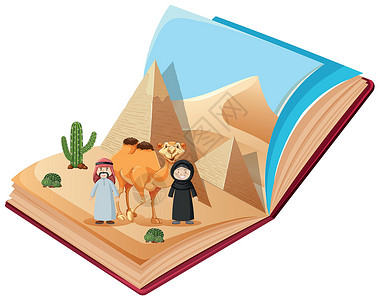 一本关于沙漠的弹出书背景图片