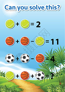 质能方程你能解决吗插图演讲艺术工作解决方案网球学习方程教育考试插画