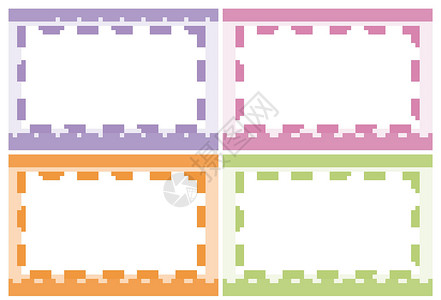 带虚线框架的背景模板插图披萨彩色夹子卡片食物空白边界粉色艺术背景图片