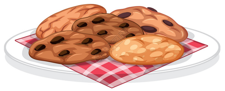 烤布蕾孤立在白色背景上的曲奇甜点绘画垃圾小路插图糖果面包面具艺术卡通片剪裁插画