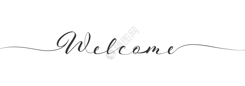 欢迎加入字体欢迎在一行内使用固定的书写刻字插画