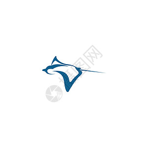 大西洋号黄貂鱼图标标志设计概念模板它制作图案蓝色假期动物动物群珊瑚海洋绘画野生动物荒野旅行插画