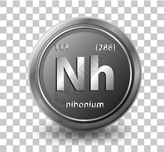 Nihonium 化学元素 具有原子序数和原子质量的化学符号学习插图物理卡通片数字电子家具数学知识框架背景图片