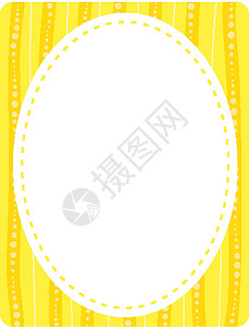空的椭圆形横幅模板空白条纹卡片白色边界黄色绘画插图木板卡通片背景图片