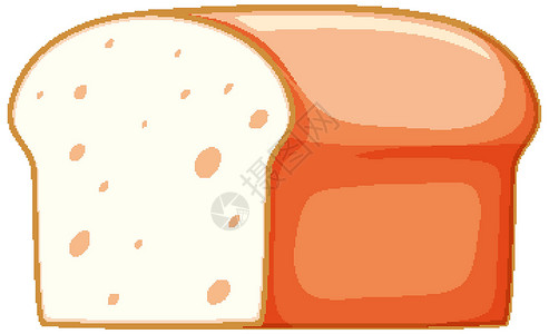 白色背景上孤立的简单面包背景图片