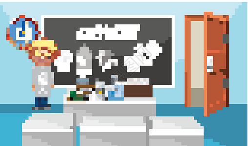 科学老师站立的课堂场景背景图片