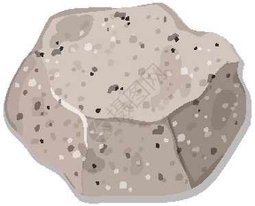 白色的石头白色背景上孤立的沉积岩或砾岩插画
