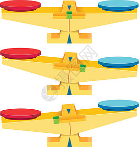 天平秤素材白色背景上孤立的一组空天平秤插画
