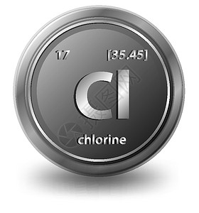 氯化学元素 具有原子序数和原子质量的化学符号卡通片数数学习桌子家具化学品电子数学知识空白插画