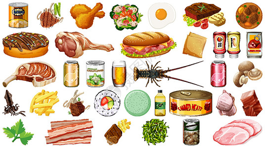 芫荽科食品隔离套沙拉早餐卡通片植物绘画收藏营养芫荽艺术插图插画