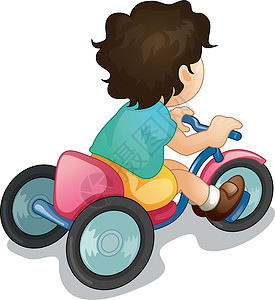 独自骑行男性运动动画男人婴儿驾驶轮子踏板骑术赛车背景图片