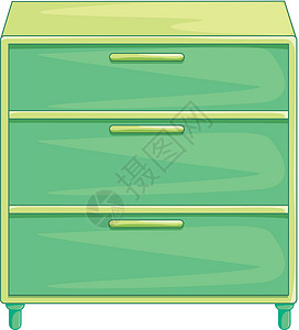 绿色橱柜抽水者木头绿色胸部卧室柚木家庭橱柜松树抽屉房子插画