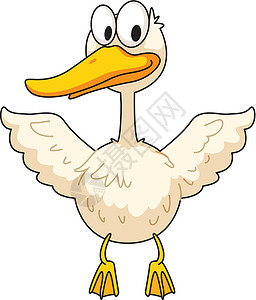 有趣的鸭子卡通片翅膀动物飞行农场背景图片