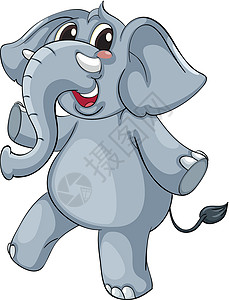可爱的大象哺乳动物卡通片灰色乐趣吉祥物漫画情感微笑动画生物背景图片