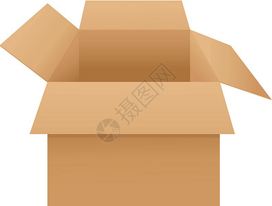典型白色盒子正方形立方体长方形包装船运卡通片标准空白纸板长方体设计图片