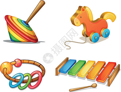 各种玩具乐趣木琴塑料花梨木材料卡通片绘画细绳旋转乐器设计图片