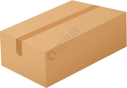 长方形纸箱白色盒子正方形标准卡片船运立方体长方形包装纸板空白长方体插画