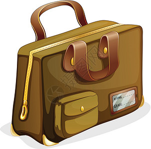 一个棕色的ba书包配饰公文包行李压缩挎包背包配件皮革古董背景图片
