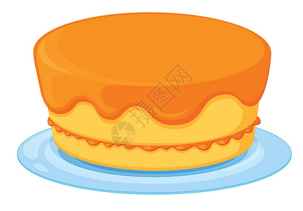 橙子味粗粮糕一个cak插图报酬可可食品烹饪糖果巧克力玻璃盘子味道插画